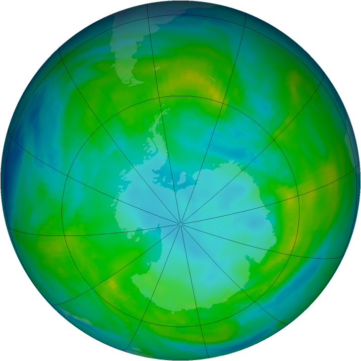 Antarctic ozone map for 06 May 1981